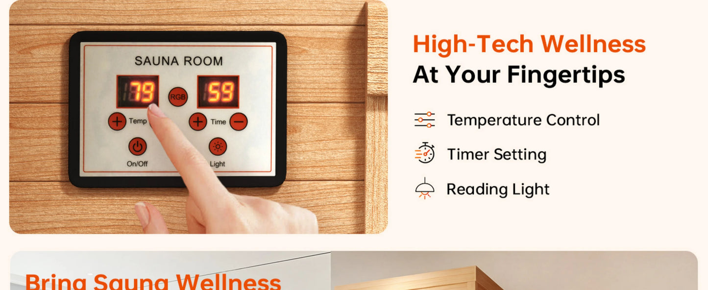 The Haven 1-Person Canadian Hemlock Infrared Home Sauna