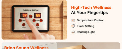The Haven 1-Person Canadian Hemlock Infrared Home Sauna