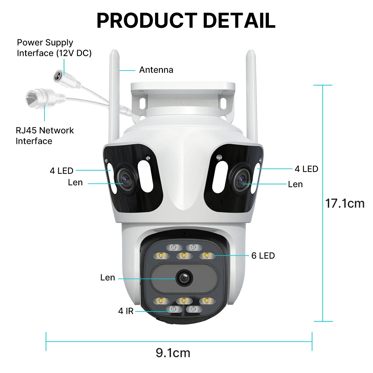 SentinelView Multi-Lens Outdoor Smart Security Camera