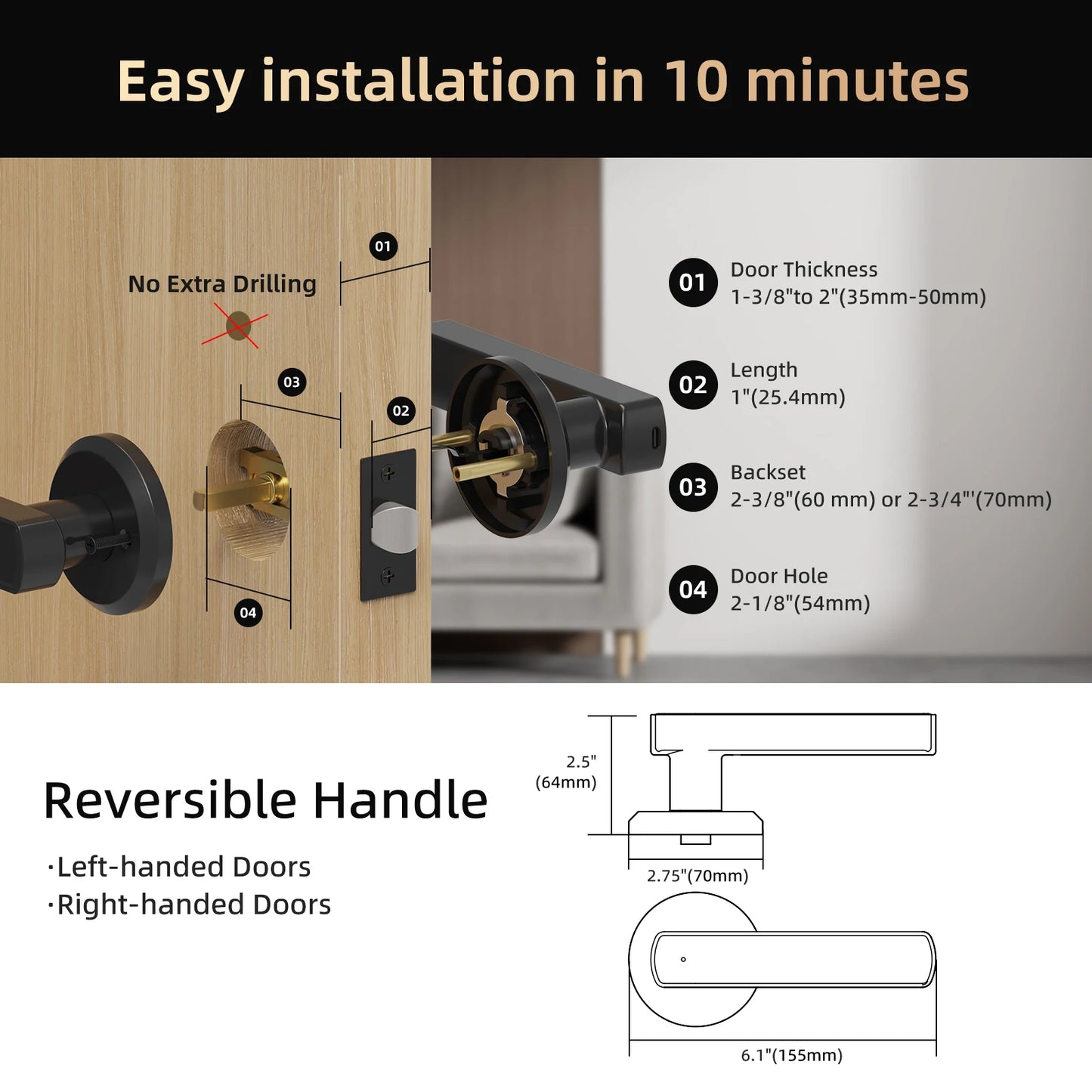 KeylessPro Smart Fingerprint Door Lock