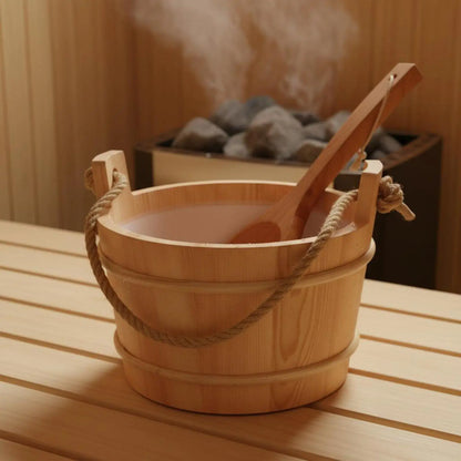 Red Cedar Sauna Bucket & Ladle Set
