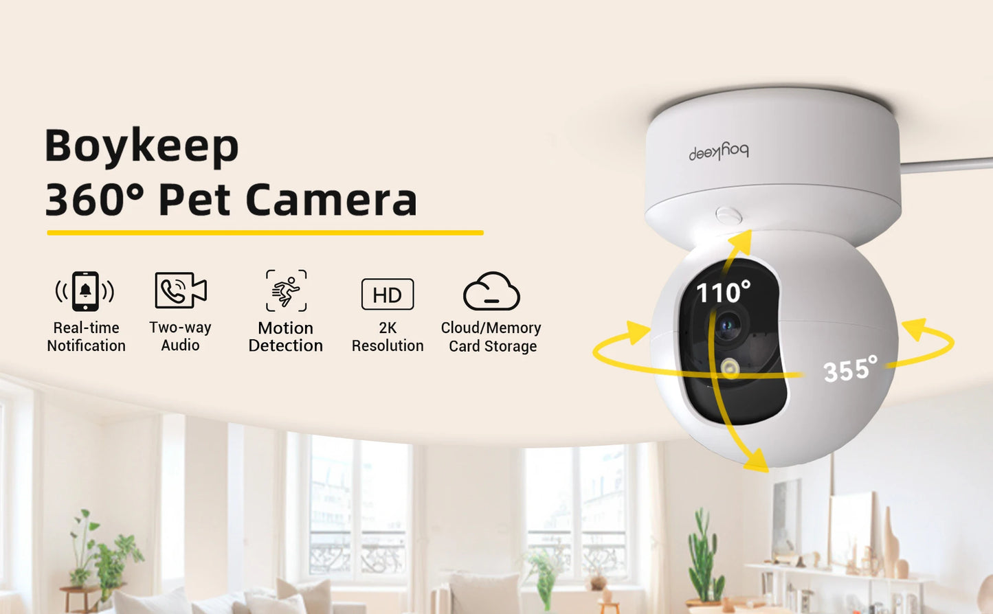 HomeGuard 360° Smart Indoor Security Camera