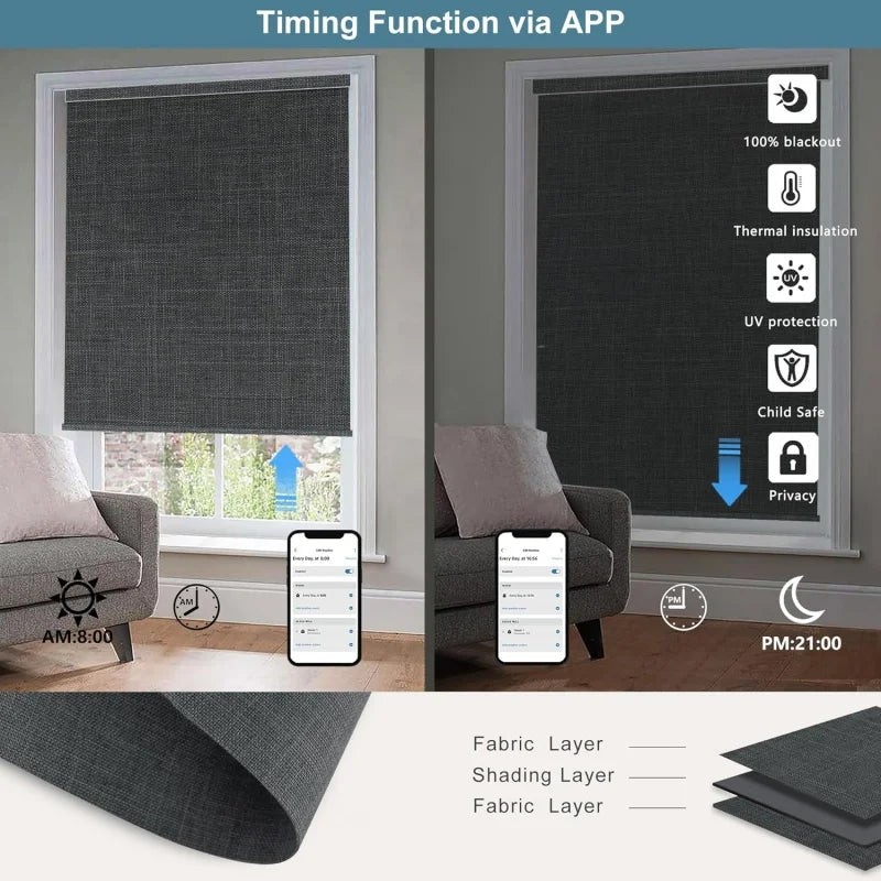 ShadeSync Smart Blackout Roller Blinds