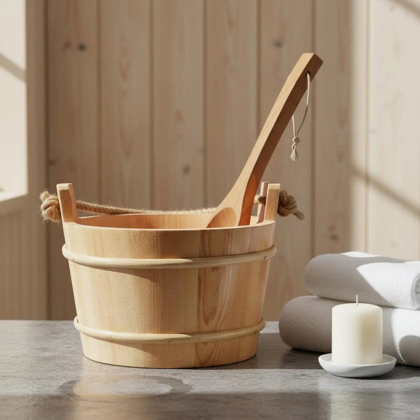 Red Cedar Sauna Bucket & Ladle Set