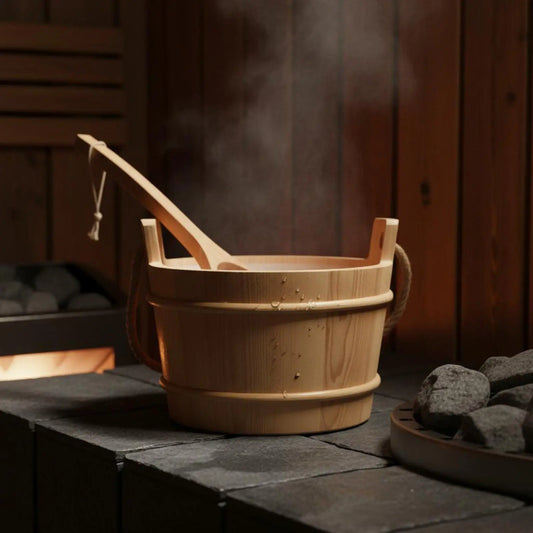 Red Cedar Sauna Bucket & Ladle Set