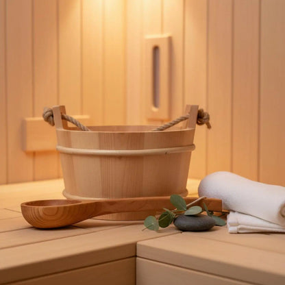 Red Cedar Sauna Bucket & Ladle Set