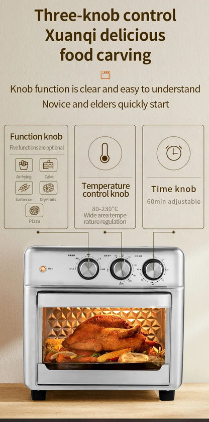 Smart air fryer oven 26L 13L Large Capacity Electric Air Fryers Visible Window Household Kitchen Deep Fryer without Oil EU 220V
